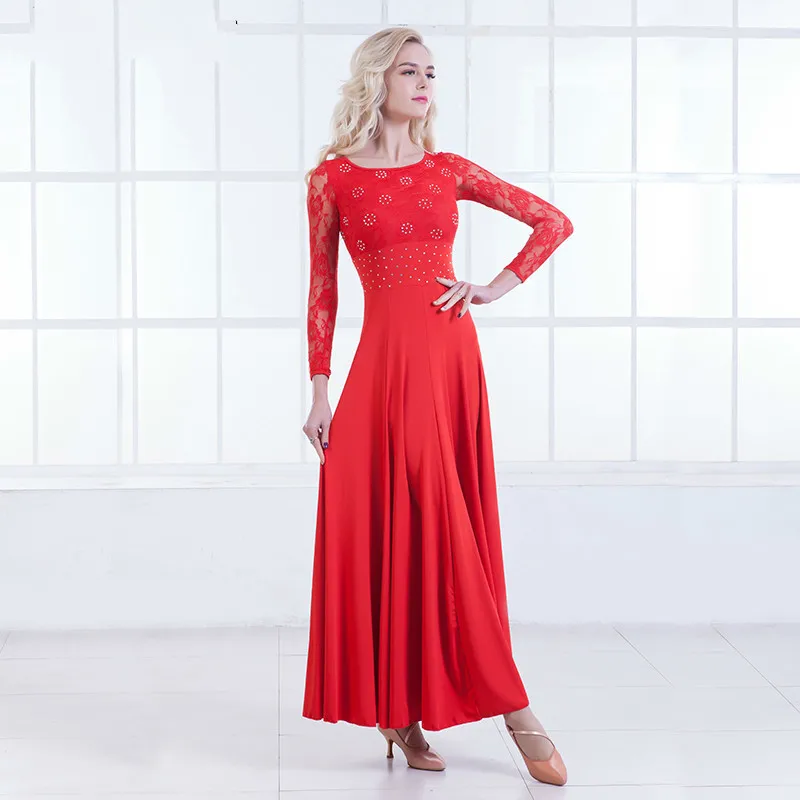 Modern Dance Dress Long Sleeve Ballroom Dancing Will Pendulum dress Ballroom Dancing Waltz dress