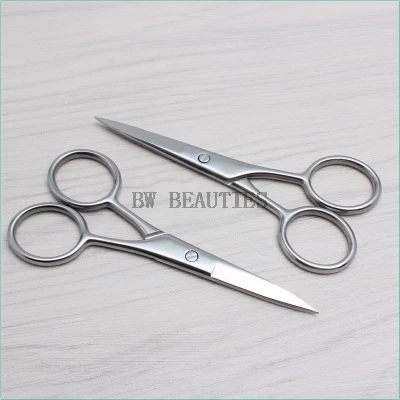 100Pcs/Lot Beard Scissors Mustache Hair Trimmer Shears Shave Beard Stainless Steel Barber Mini Shaving Shear Eyebrow Scissor