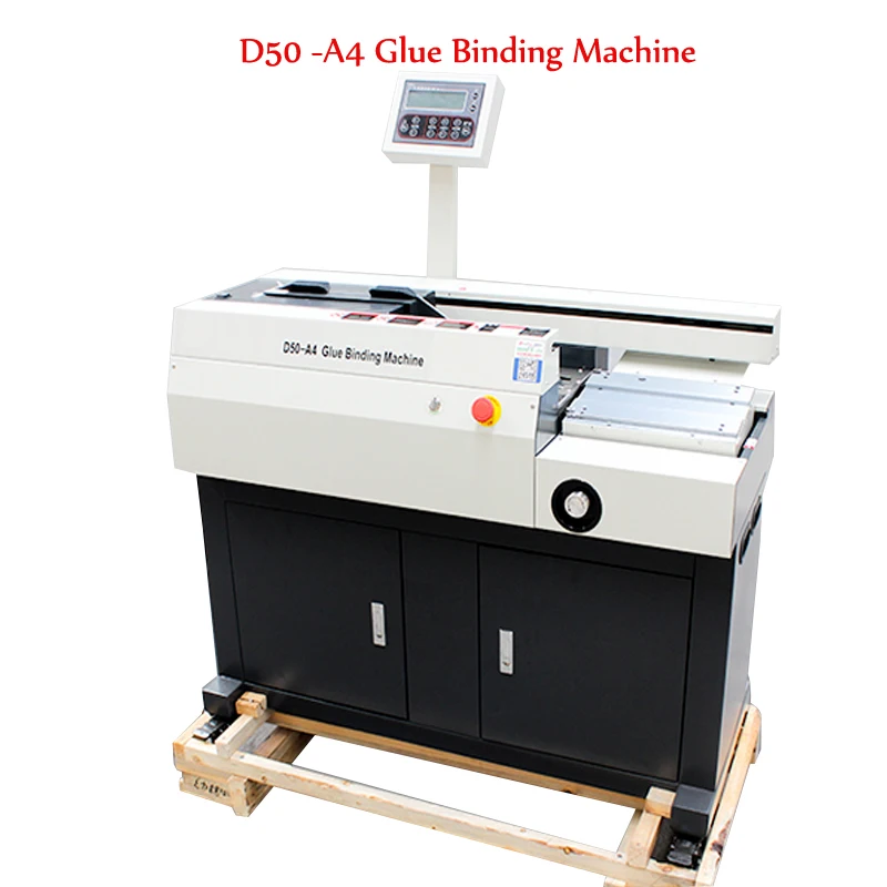 

A4 size Automatic glue binding machine D50-A4 book contract binder Hot melt glue binding machine 5CM thick 200-400books/hour