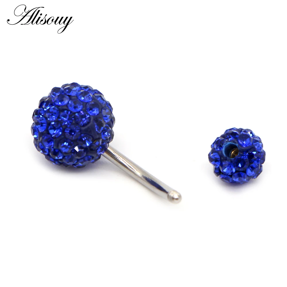 1PCS Crystal Rhinestone Woman Navel Belly Button Ring Pircing Surgical Steel Real Belly Piercing Navel Ringen Bar Body Jewelry