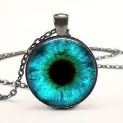 2017 New Round Photo Jewelry Dragon Eyes Pendant Glass Dome Necklaces Novel Pendants HZ1