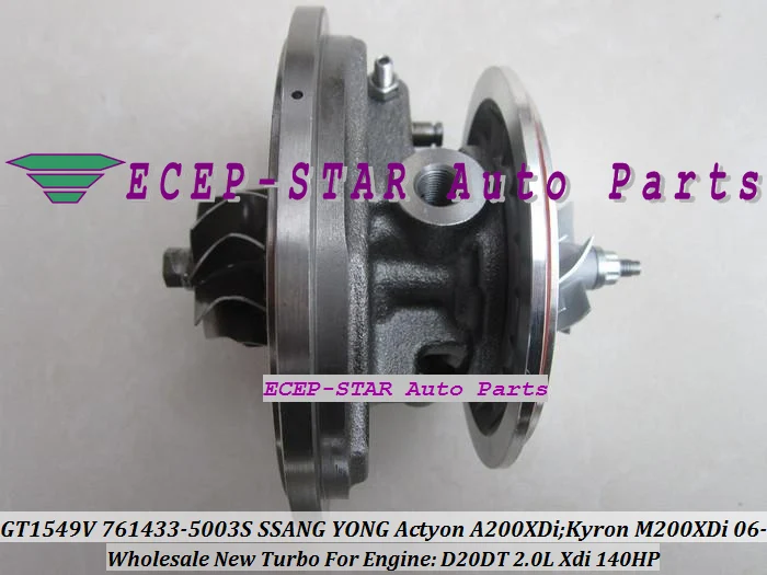 

Turbo CHRA Cartridge GT1549V 761433 761433-5003S 6640900780 For SSANG YONG Actyon A200XDi Kyron M200XDi D20DT D20DET 2.0L Xdi