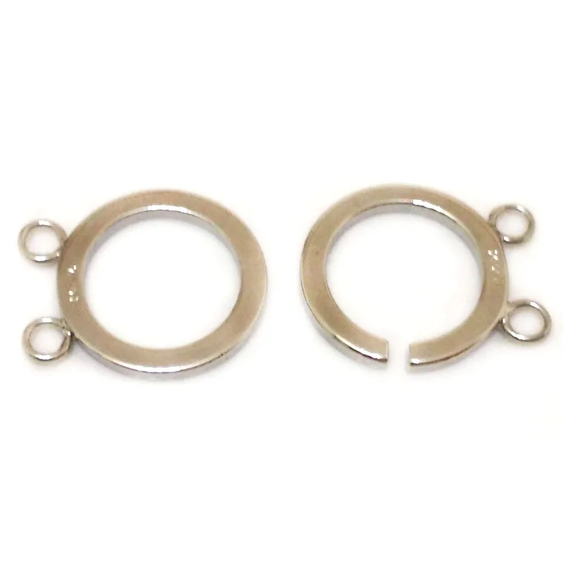 18mm Two-row 925 Sterling Silver Double Jump Ring Interlocking Jewelry Clasp