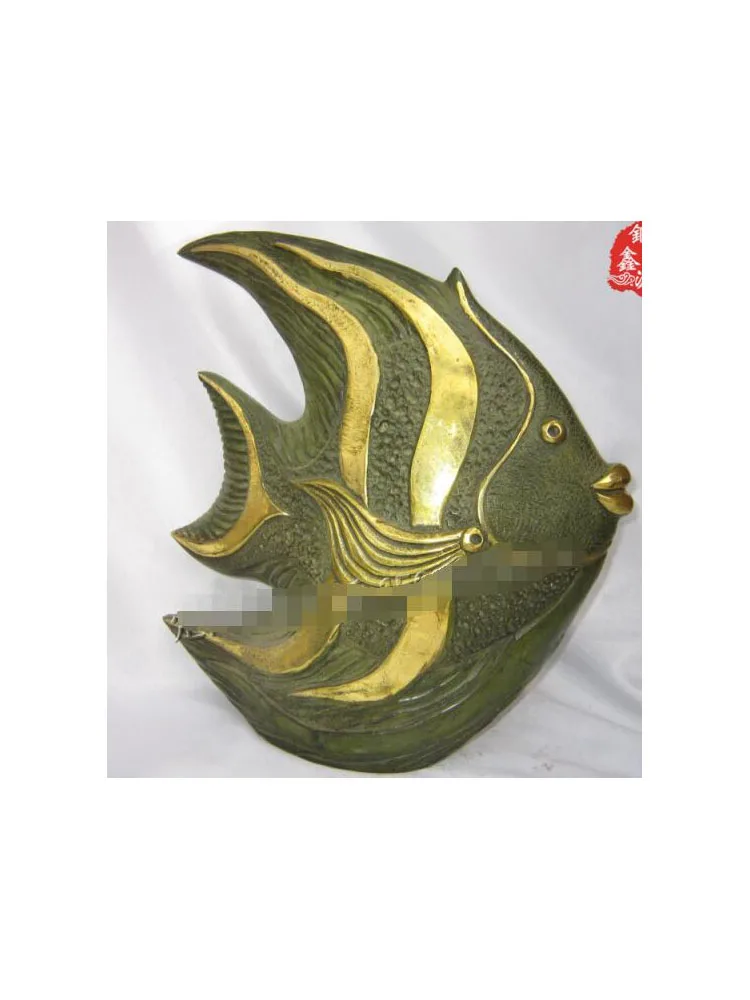 Chinese Folk Classic Bronze Copper Feng Shui Lucky sea torrid zone Fish