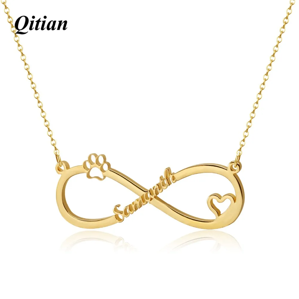 Custom Infinity Name Layer Necklace For Women Personalized Gold Stainless Steel Custom Jewelry best friend gift