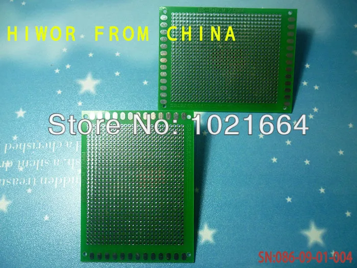 (5pcs/lot) Double Side Tin Breadboad Size:6*8CM [2.36*3.15inch]   pitch:2.0MM [0.079inch] glass fiber green oil Universal Board