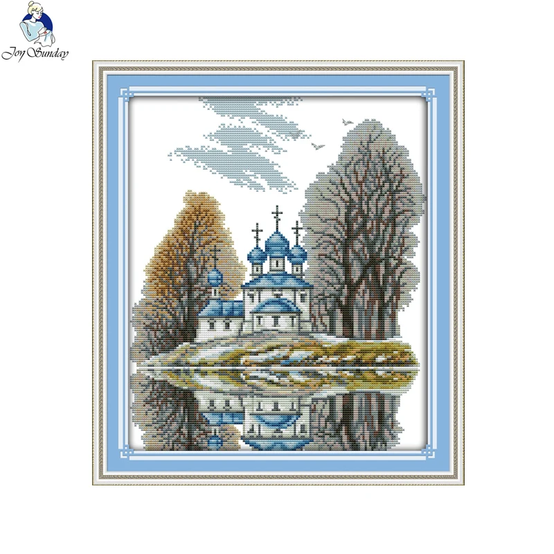 Joy Sunday Castle series Patterns DIY Handmade DMC 14ct and 11ct Cross stitch kit and Precise Printed Embroidery Needlework