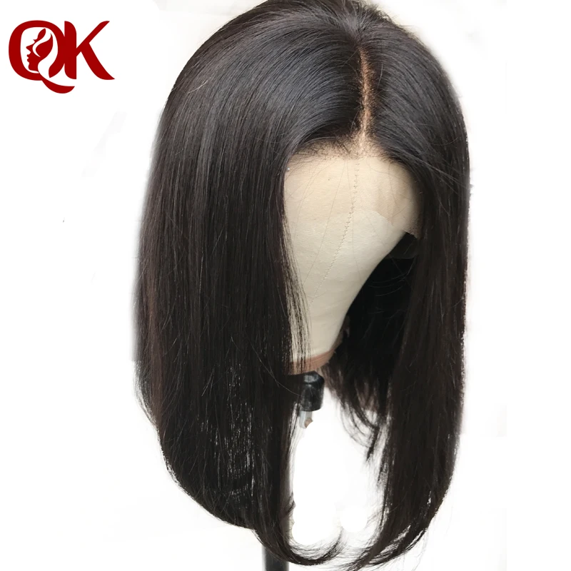 QueenKing Hair Short Lace Front Human Hair Wigs For Woman Brazilian Remy Hair Bob Wig With Boby Hair PrePlucked Bleached Knots