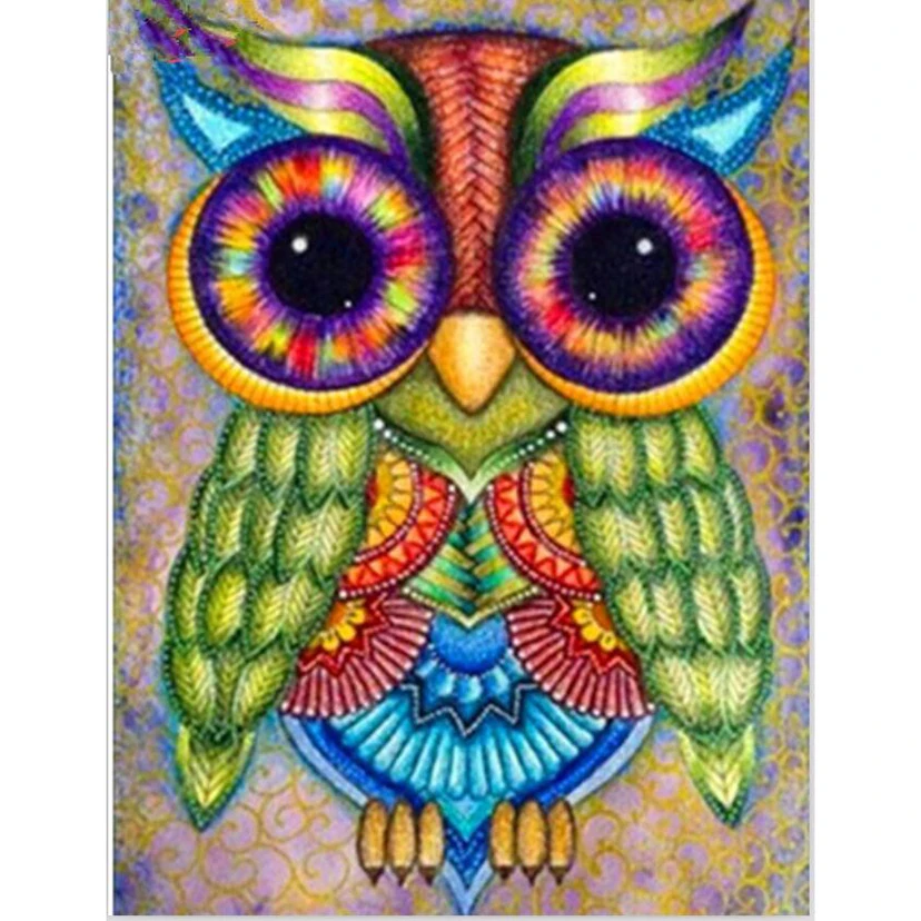 

Diamond Embroidery Owl Diamond Painting New circular Stones Animals Diamond Sale Rhinestones Pictures Needlework LG2805