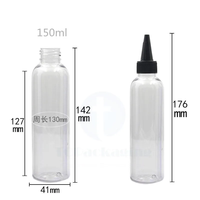 Flacone con tappo a bocca a punta da 50*150ML contenitore cosmetico in plastica riutilizzabile per capelli permanente liquido essenza contagocce per olio spremere il pacchetto di trucco