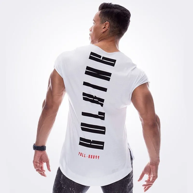 New large-type men Gyms T-shirt Fitness Bodybuilding Workout t shirt Man Summer Sports Running t shirt men shirt Brand Clothing