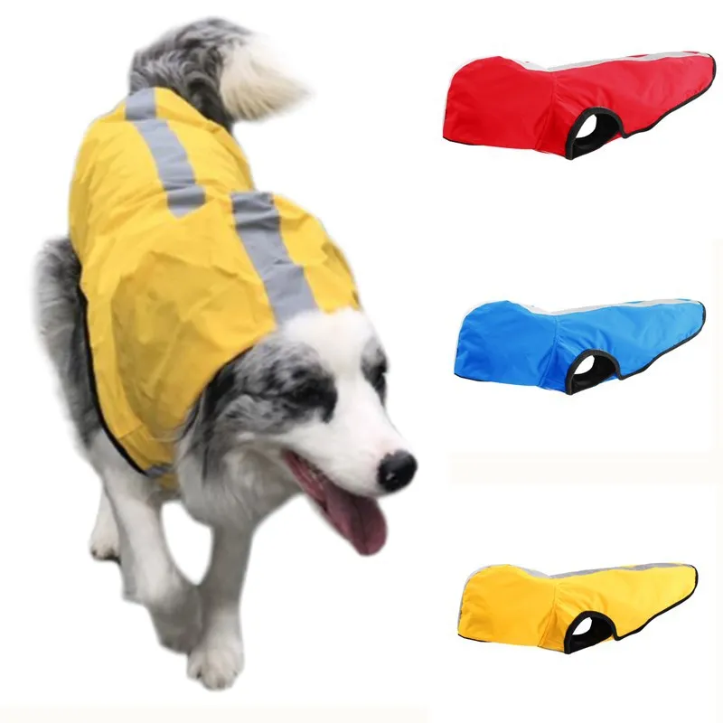 Pet small Dog Raincoat Waterproof Large Dog Clothes Outdoor Vest Coat Rain Jacket Reflective Big dog poncho mesh pet Raincoats