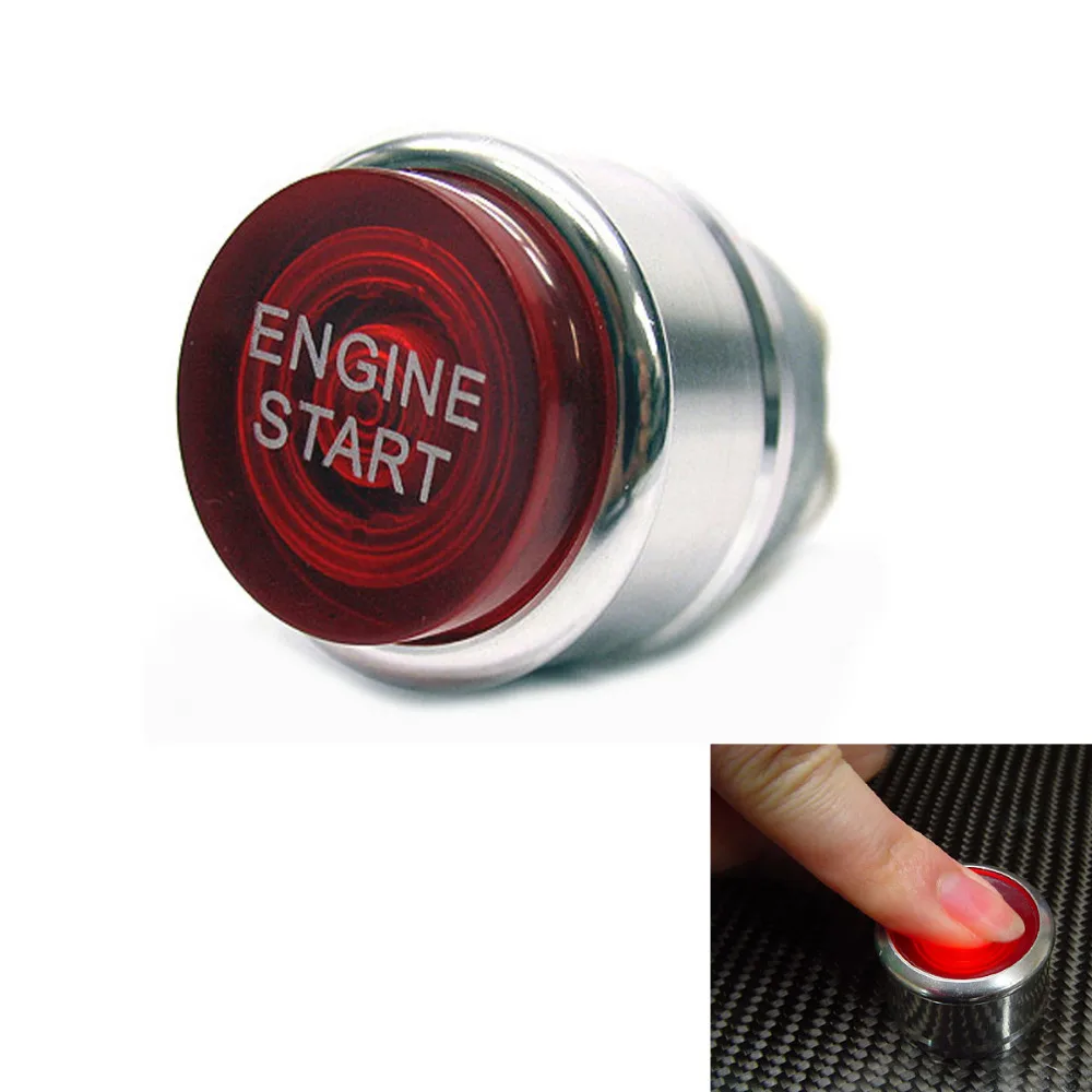 metal Ignition Switch Racing Style Car 12V Engine Start Push Button switch red Light 3pin DIY Switch 30*52mm