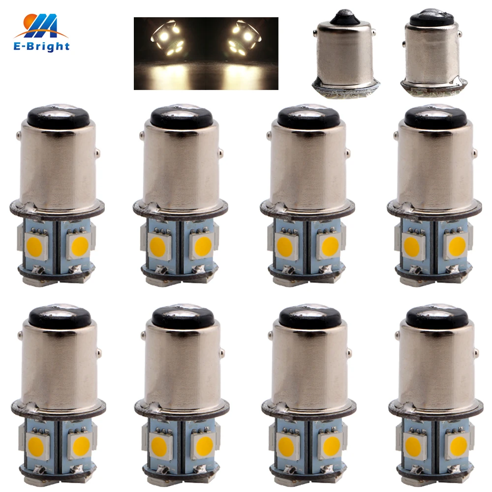 

YM E-Bright 8 PCS P21W 1156 BA15S BAU15S PY21W 1157 BAY15D BA15D P21/5W 5050 Auto Car Turn Signal Light 12V LED Bulbs Warm White