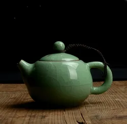 Longquan celadon, small teapot, ice crack glaze, ceramic kungfu teaset, tea pot, about 140ML Onsale~