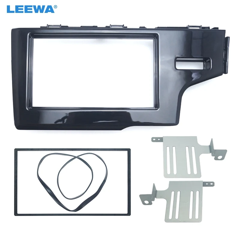 

LEEWA Car 2Din Stereo Radio Dash Panel Fascia Frame For HONDA Fit Jazz (RHD) 2013+ DVD/CD Frame Installation Trim Kit #CA4945