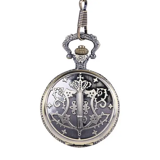 Vintage Watch Women Mens Necklace Fob Quartz Watch Retro Bronze Magic Wand Pendant Pocket Watches Men Hour Clock Montre