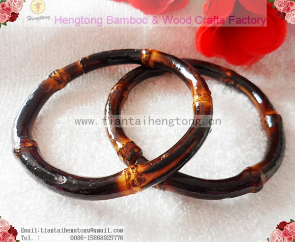 Imagem -02 - Pacote Barato Requintado Pulseira de Bambu Natural Moda Pulseira de Bambu Círculo de Bambu Anel de Bambu Especial 24 Unidades