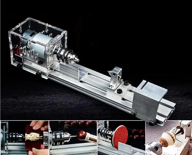 

Mill Mini Lathe Machine DIY Woodworking Buddha Grinding Polishing Beads Wood Milling Cutters Drill Rotary Tool CNC Vise DC12-24V