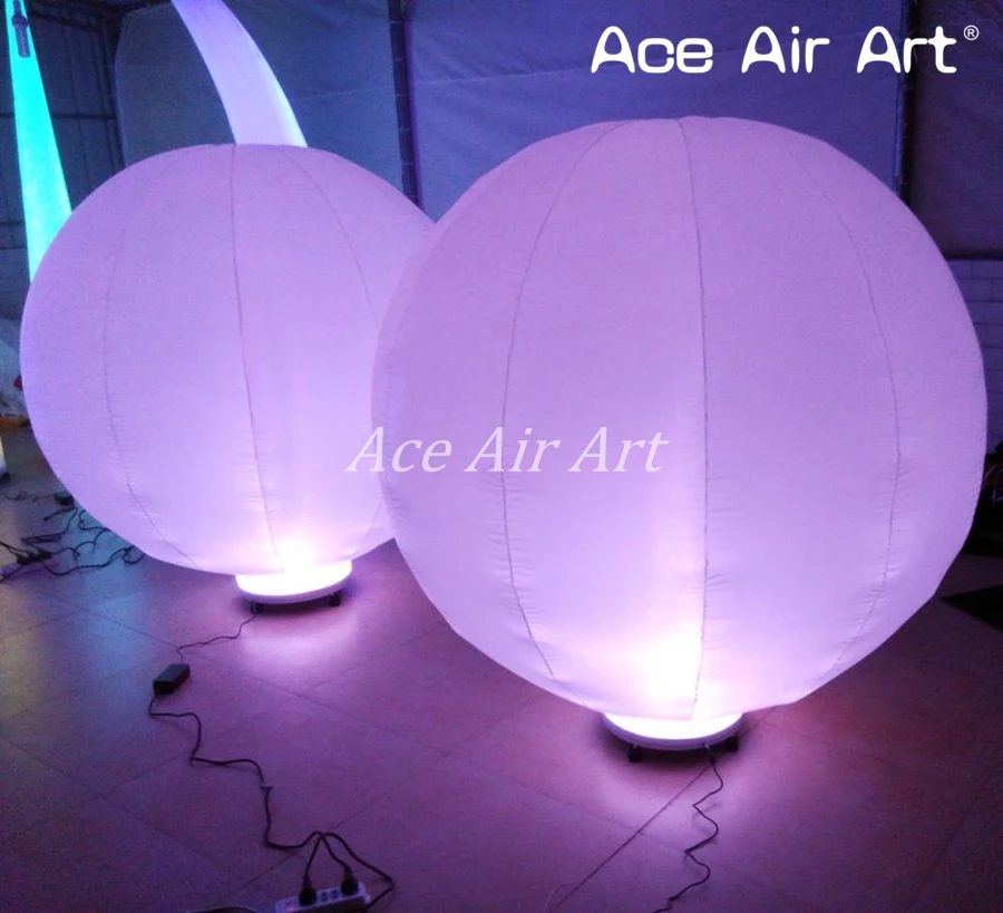 Custom Outdoor Advertising Lighting Round Inflatable Led Balloon For Event Party