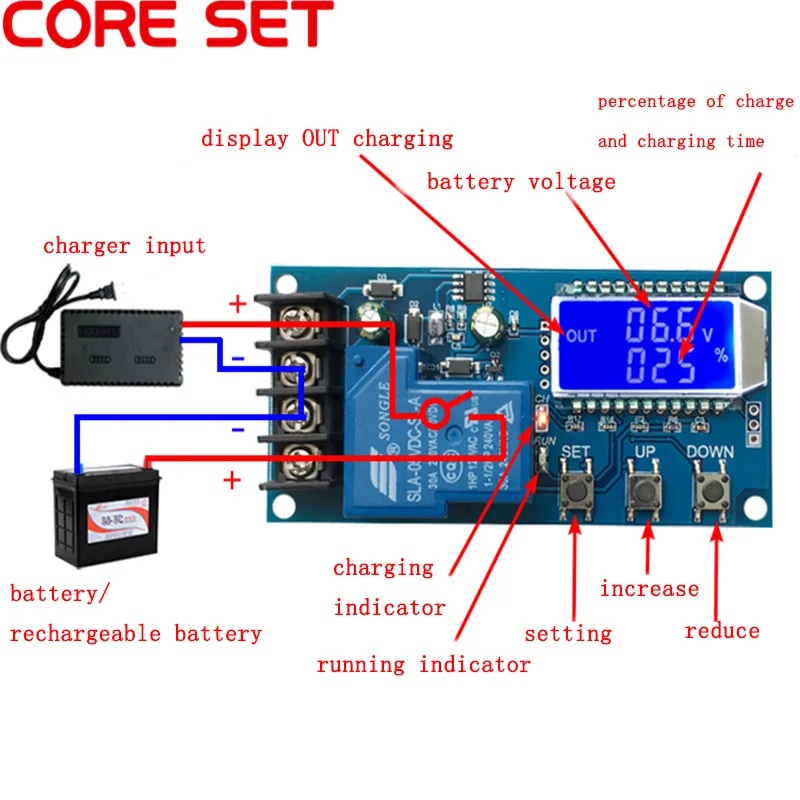 6-60 v 30A Piombo-acido Solare Regolatore di Carica Della Batteria di Stoccaggio Modulo Bordo di Protezione del Caricatore Tempo Interruttore di