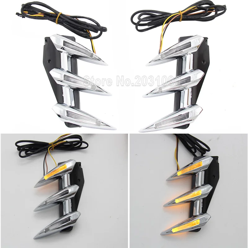 Chrome Motorbike Brake Rotor Covers /LED Ring Of Fire For Honda Goldwing GL1800 2001-2011 2008 Left & Right