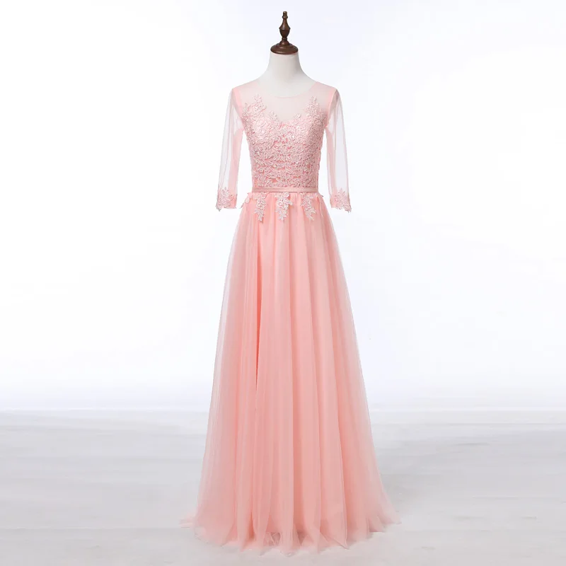 FADISTEE-Robe de Demoiselle d'Honneur Longue et Élégante, Appliques en Dentelle, Demi-Manches, Grande Taille, Transparente, Tenue de Soirée de Mariage, Moins de 50 $