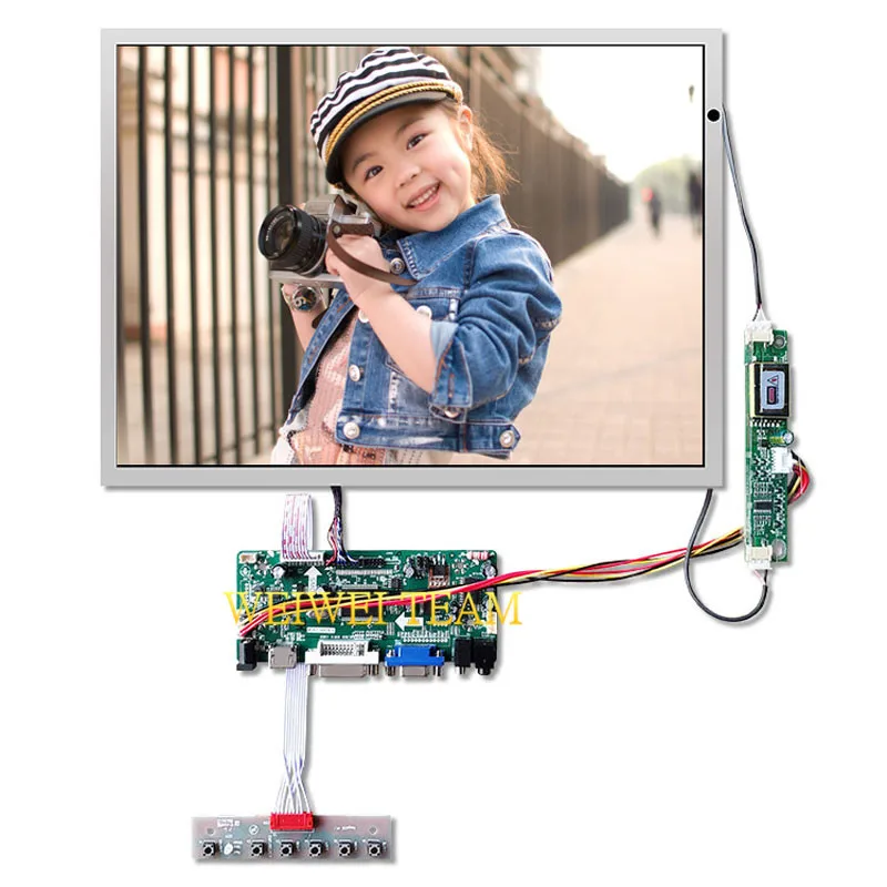 15 inch TFT LCD Display CCFL 1024x768 for Industial Screen  Vga Dvi M.NT68676.2 Control Board