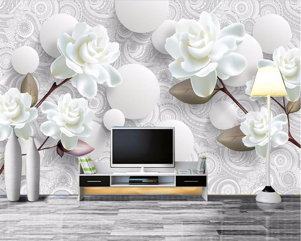 beibehang Custom wallpaper 3D photo murals three-dimensional minimalist flower background wall living room bedroom 3d wallpaper