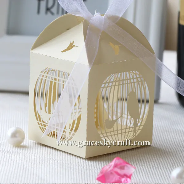 

50pcs/lot Free Shipping Laser Cut Birds design Wedding Birthday Party Candy Chocolate Boxes ,24 colors white Party supplies