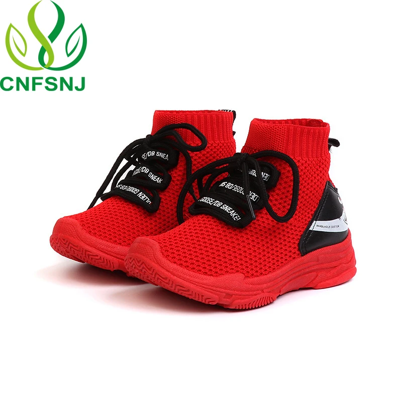 

CNFSNJ 2020 new Boys Girls Shoes Kids Sock Boots High-top Breathable Shoes Children's Casual Sock Shoes Lace-up Cartoon 27-37