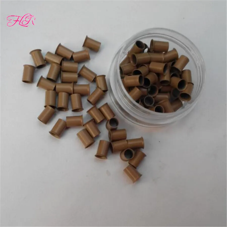 Mikro Halka Boncuk Tüp 4.0x3.6x6.0mm Bakır Flared Mikro Halka Kolayca Kilitler 500 Adet Saç Mikro Halka I ucu Saç