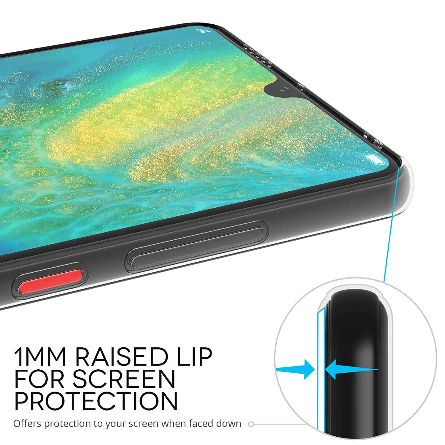 Capa transparente de silicone tpu macio para huawei mate 20 x pro