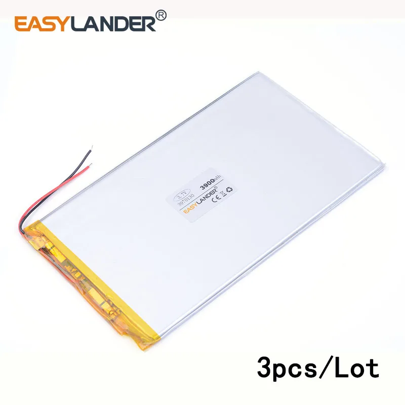 

3pcs /Lot 3900mAh 3970130 3.7v lithium Li ion polymer rechargeable battery For Tablet PC V811 812 Battery laptop cell phone