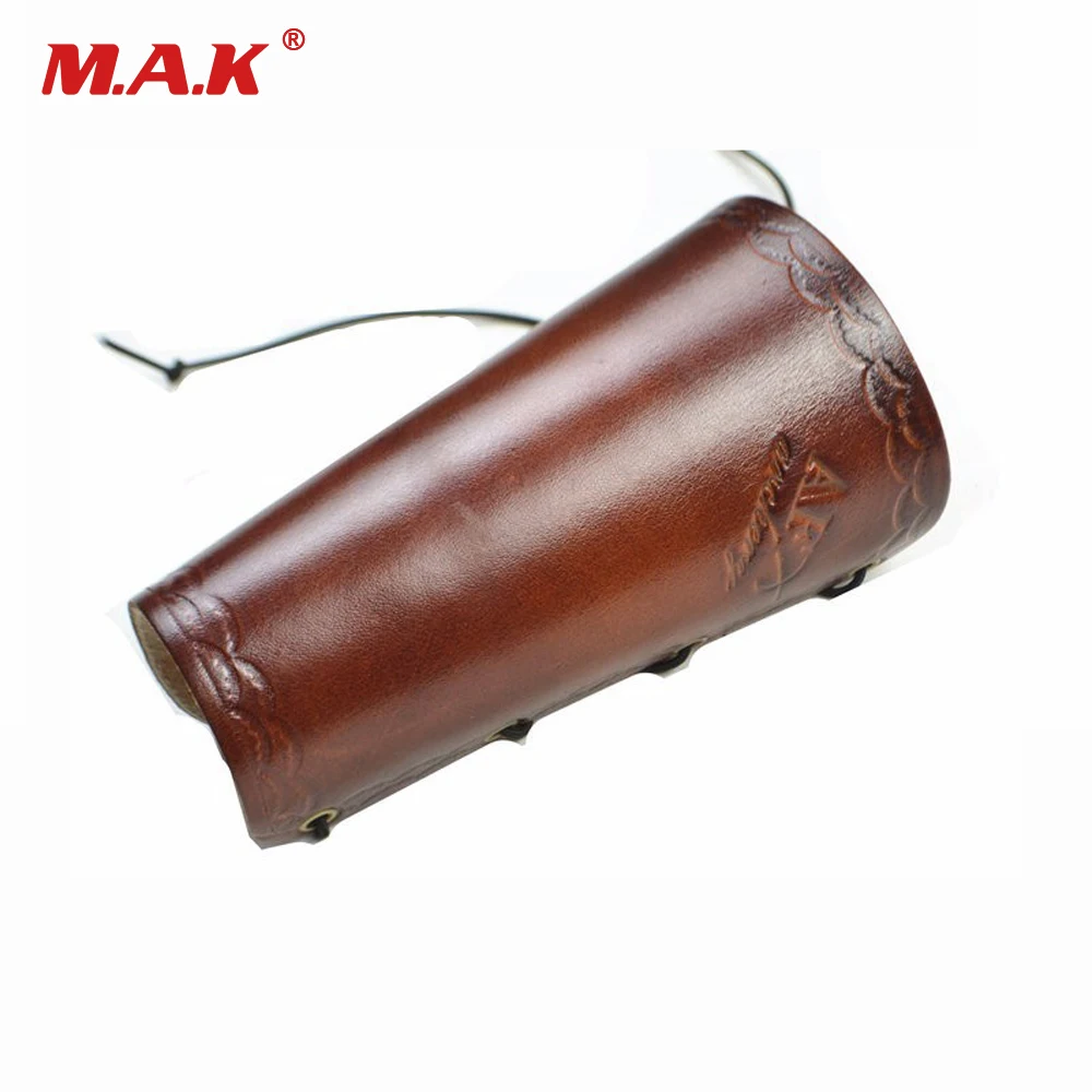 Traditional Cow Leather Arm Restraint Protector Guard Pull Bow Protect Arm Accessory for Shooting Hunting Archery