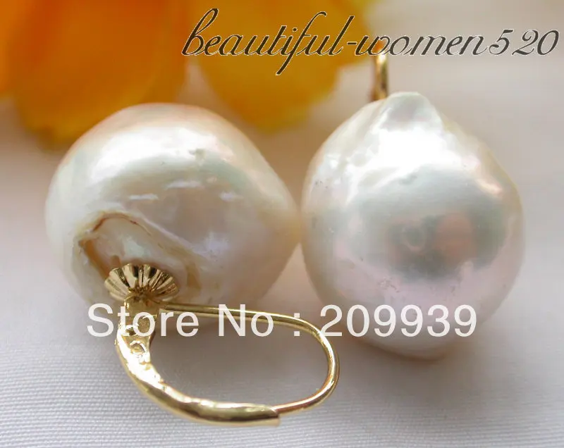 Real baroque white keshi reborn pearl earring