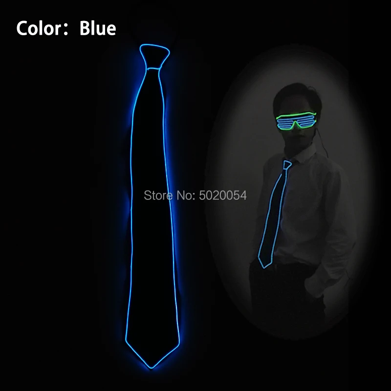 Dance Zeigen Kostüm Requisiten EL Draht Glowing Gläser Sonnenbrille Neon Leucht Led Männer Krawatten Licht Up Brillen Krawatte Kit