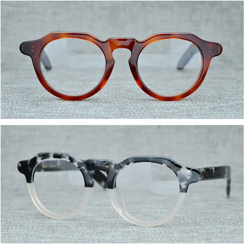 Cubojue Acetate Eye Glasses Frame Men Women Thick Eyeglasses Man's Optic Prescription Spectacles Vintage Novelty Tortoise Male