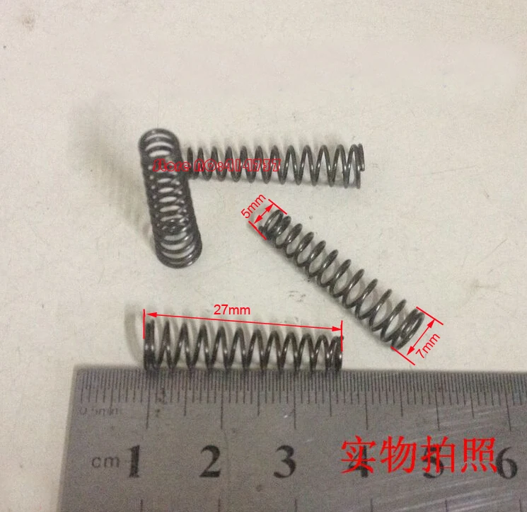 10pcs  0.7*5&7*27mm  Steel conical coil spring  0.7mm wire conical sprial compression spring  double conical spring