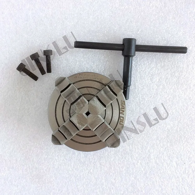 K72-80 mata bubut independen Manual, 4 rahang 3 inci
