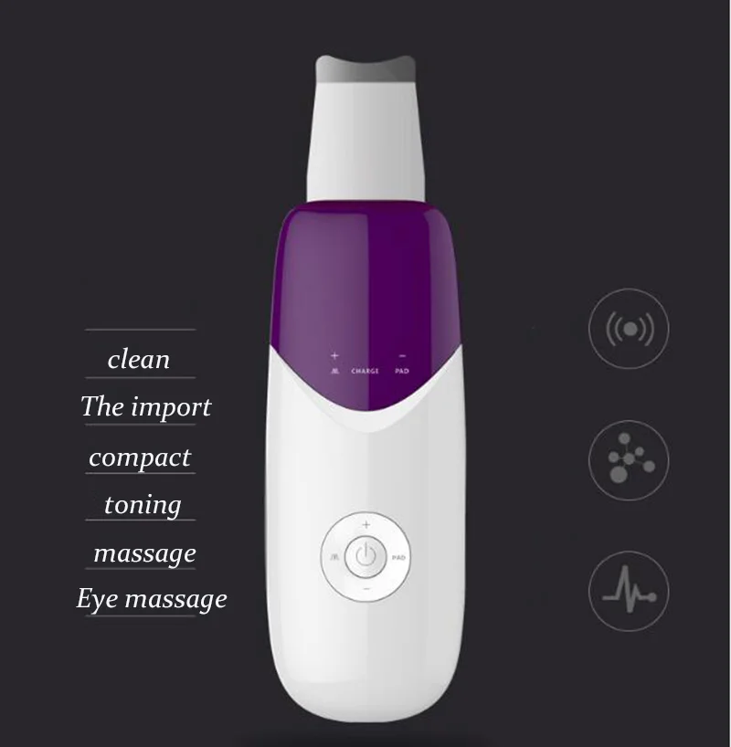 Thuisgebruik Oplaadbare Ultrasone Galvanische Ion Huid Reinigen Huid Scrubber Peeling Facial Cleaner Massager Gezicht Schoonheid D292