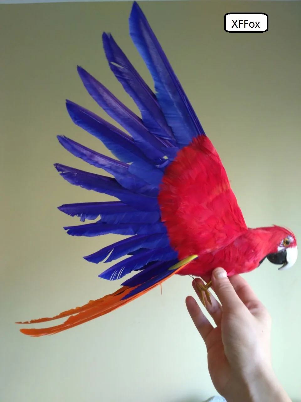 cute real life red&blue wings parrot model foam&feather simulation parrot bird gift about 35x55cm xf0264