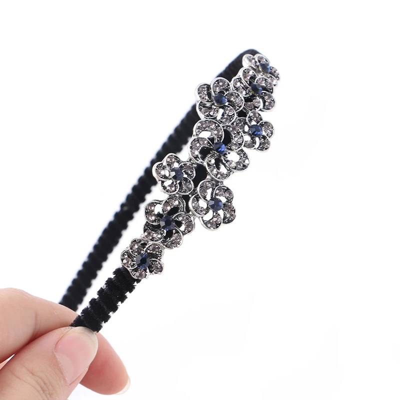 Women Lady Fashion Rhinestone Flower Head Jewelry Headband Head Piece Hair Band