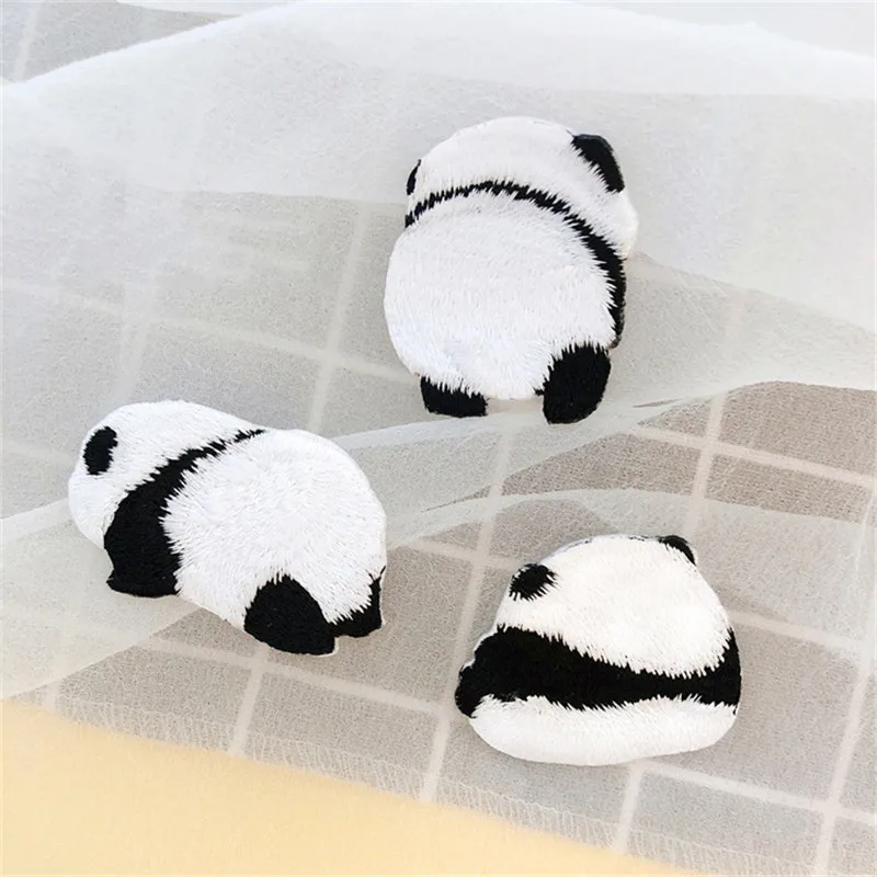 AHYONNIEX patch Panda di marca per abito ricamo distintivo simpatico cartone animato toppe animali libro conto mano accessori fai da te