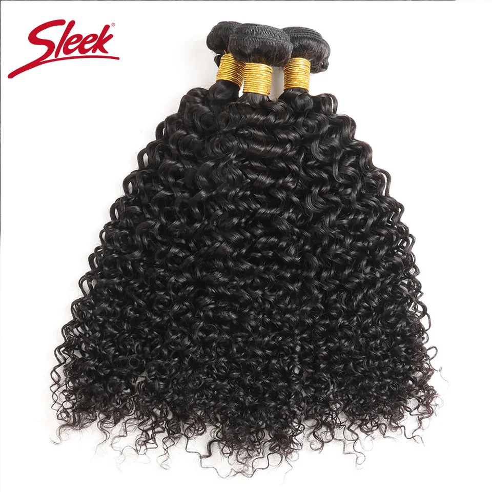 Sleek Indian Kinky Curly 3 Bundles With Closure Natural Remy Hair Bundles With Closure For Black Women Free Cheap