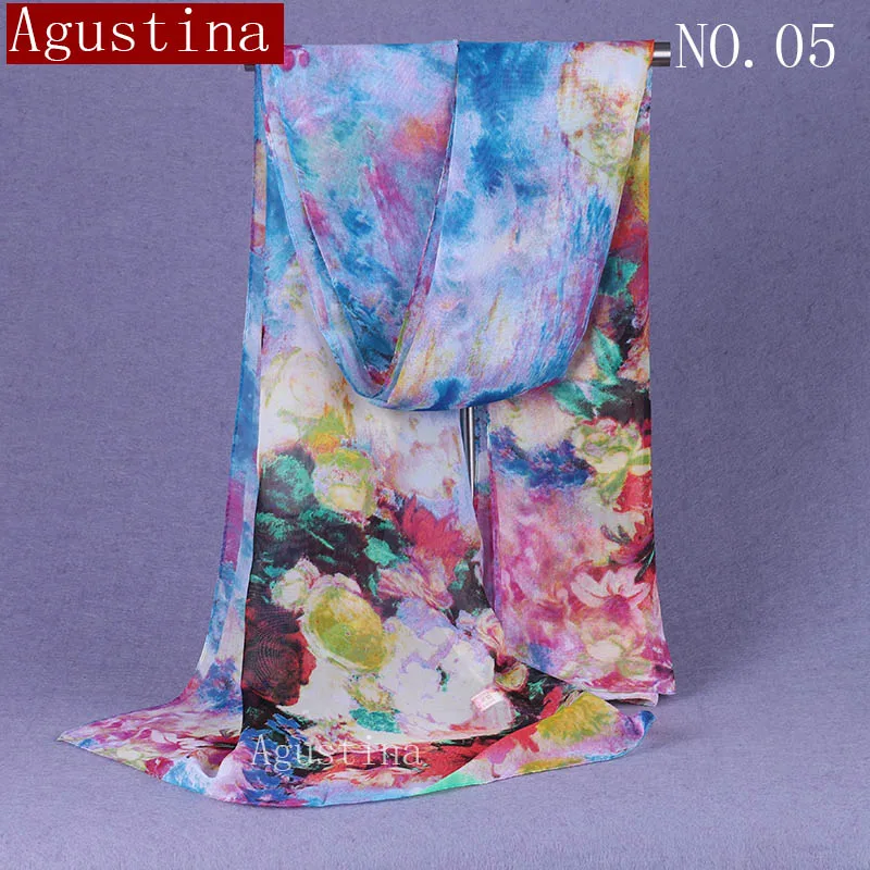 chiffon Flower Ink painting scarf fashion shawl women designer brand luxury for women headscarf scarfs scarves stoles and shawls