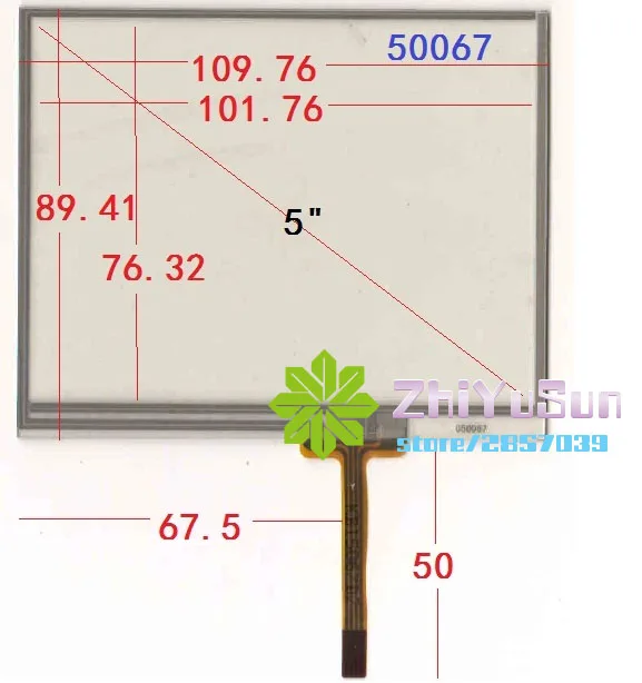 

ZhiYuSun 050067 110mm*89mm 5Inch Touch Screen for GPS GLASS width89mm length110mm for tble compatible quality assurance