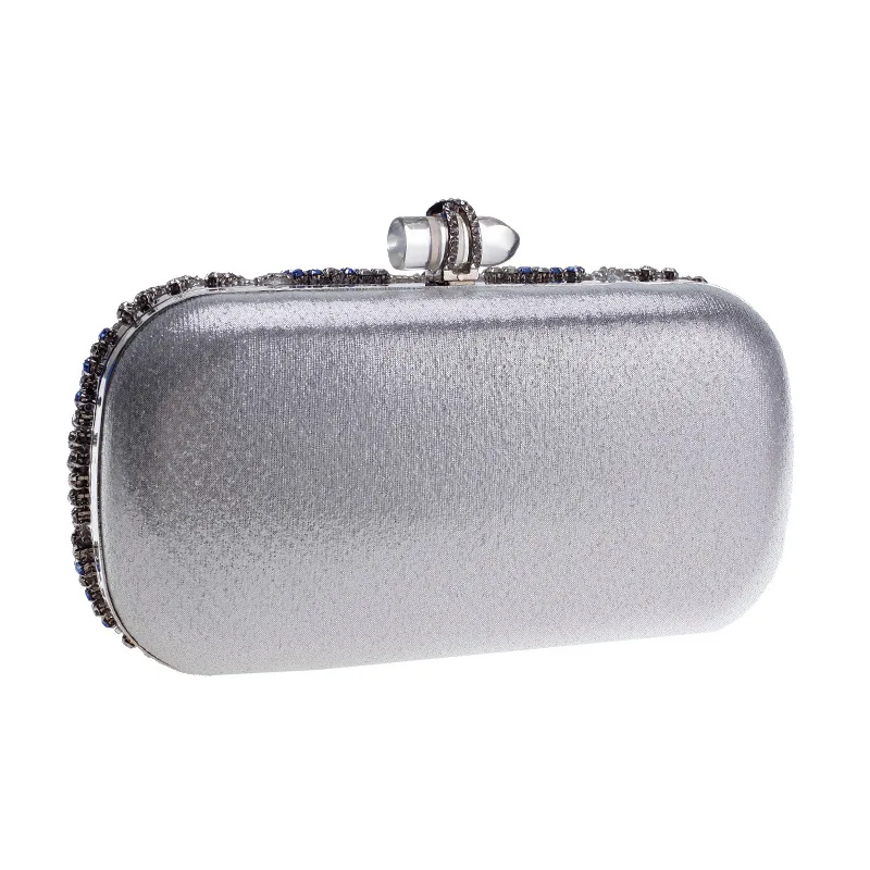 Women Clutch Party Luxury Blue Evening Bag Wedding Purse Crystal Chain Shoulder Bag High Quality Rhinestone Female Clutch