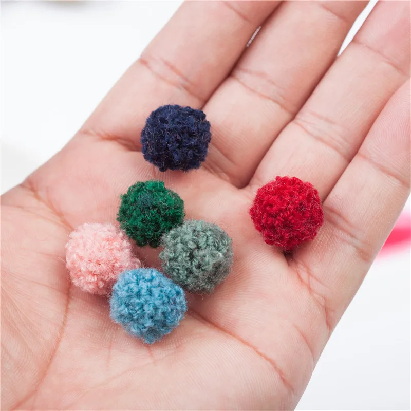 30pcs 15mm20mm  Multi Colors Teddy Curly Pompom Fur Craft DIY Soft Pom Poms Diy For Earrings Ornaments,Sewing Cloth Accessories