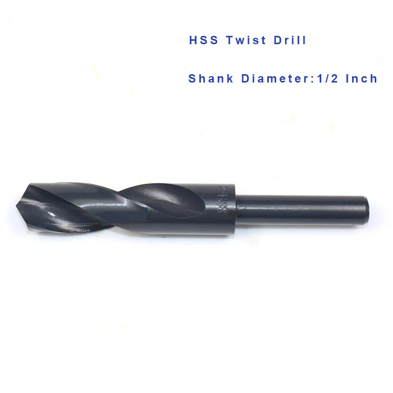 1 Pc 17 millimetri 18 millimetri 19 millimetri Ridotto Shank Twist Drill HSS 1/2 pollici Po 'di Perforazione Strumento di Taglio per di legno In Acciaio di Plastica di Alluminio del Metallo